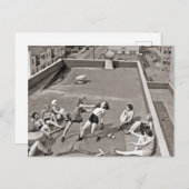 女性ボクシングオンアルーフ1938ヴィンテージ ポストカード (正面/裏面)