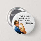 女性ボタンの強さそして力 缶バッジ (正面&裏面)