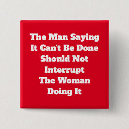 女性ボタンを割り込まない 缶バッジ