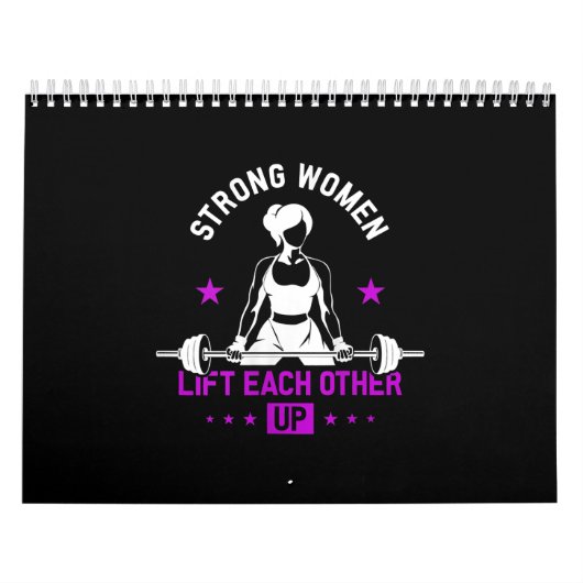 女性ボディビルジムトレーニング及びおもしろい訓練 カレンダー (カバー)