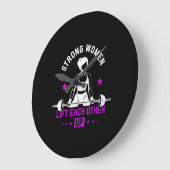 女性ボディビルジムトレーニング及びおもしろい訓練 ラージ壁時計 (傾斜)