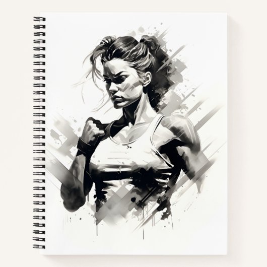 女性ボディビルダーの美しい女性のスケッチ ノートブック (正面)