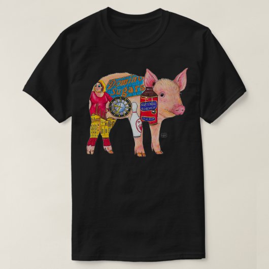 女性ボーリングART Pig Hon Baltimore (Pigtown) Orig Tシャツ (デザイン正面)