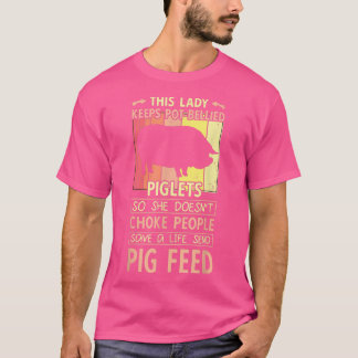 女性ポットベリーピグデザイン – 女性ピグ農家 Tシャツ