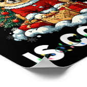 女性ポメラニア犬クリスマスツリー装飾ドッグL ポスター (角)