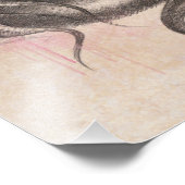 女性ポートレートとリンゴと花のシュルレアルアート フォトプリント            (角)