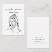 女性ポートレートイヤリングホルダー表示カード 名刺 (正面/裏面)