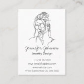 女性ポートレートジュエリー気にカード名刺 名刺 (正面)