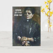 女性ポートレートバイヴァンゴッホ誕生日ユーモア カード (黄色い花)