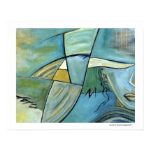 女性ポートレートポスター姿ブルー抽象芸術