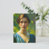 女性ポートレート絵画のはがき ポストカード (スタンド正面)