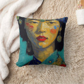 女性ポートレート絵画ズ クッション (ブランケット)