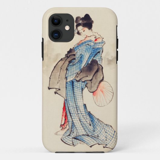 女性ポートレート葛飾北斎 Case-Mate iPhoneケース (裏面)