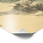 女性ポートレート鳥スカルとウイングスールアルアート フォトプリント (角)