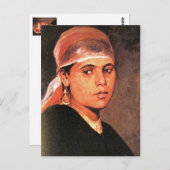 女性ポートレート ポストカード (正面/裏面)