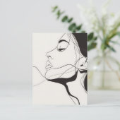 女性ポートレート、ラインアート、ポストクロッシング ポストカード (スタンド正面)
