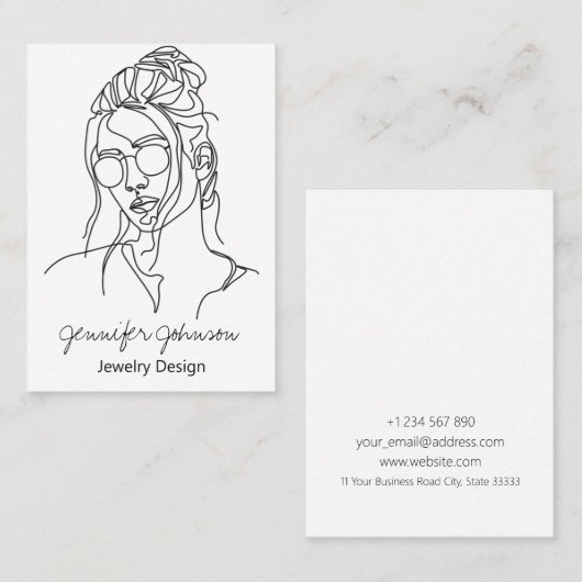 女性ポートレート 名刺 (正面/裏面)