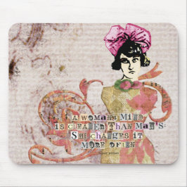 女性マインドデジタルコラージュ マウスパッド