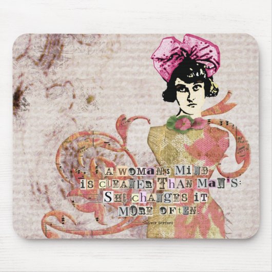 女性マインドデジタルコラージュ マウスパッド (正面)