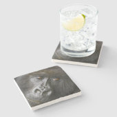 女性マウンテンゴリラ ストーンコースター (横)