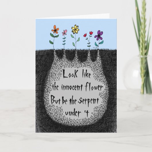 女性マクベス引用文女性解放女性支援女性   サンキューカード (正面)