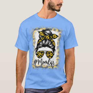 女性ママの人生漂白ママの人生ひまわり散らかった Tシャツ