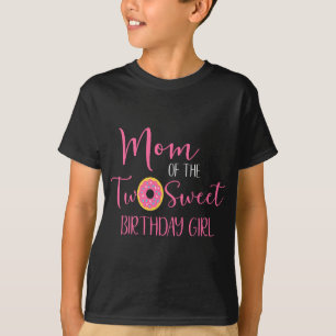 女性ママの2つの甘い誕生日女の子2年 Tシャツ
