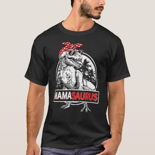 女性ママサウルスレックス恐竜ママサウルス母 Tシャツ (正面)