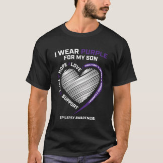 女性ママパパギフト製品パープルソンてんかんA Tシャツ