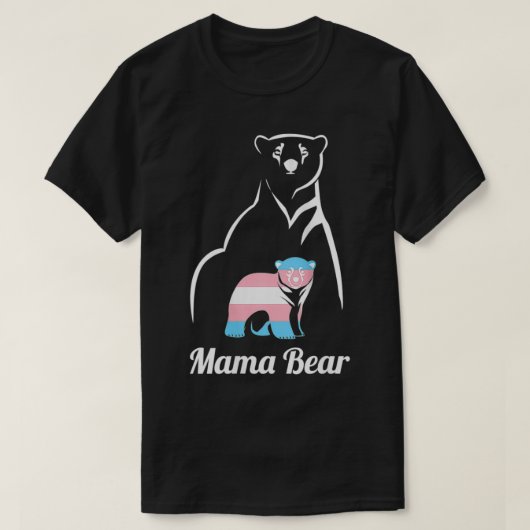 女性ママベアーLGBTQトランスジェンダーの子トランスジェンダー Tシャツ (デザイン正面)