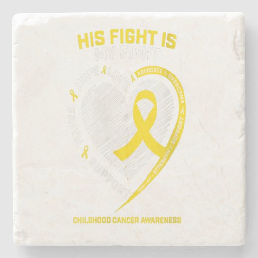 女性ママ男性孫息子金ゴールド子供時代の贈り物 ストーンコースター (正面)