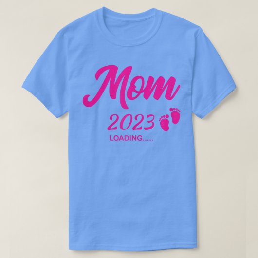 女性ママ2023ロード妊娠発表Fut Tシャツ (デザイン正面)