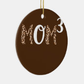 女性ママ3ママ3のママ3のママのママをカット セラミックオーナメント (右)