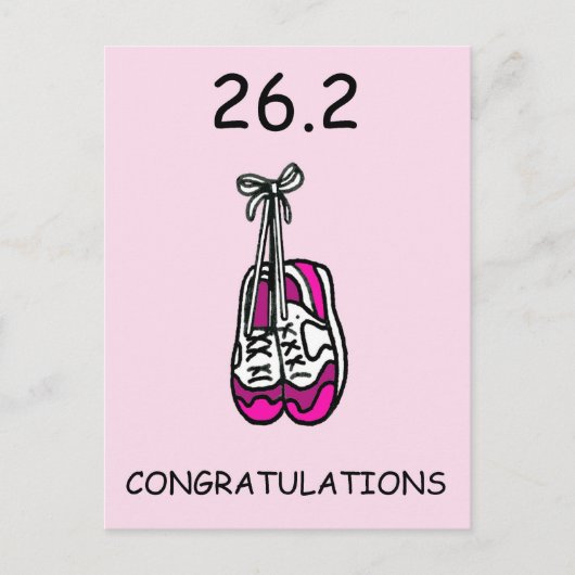 女性マラソンランナーおめでとう ポストカード (正面)
