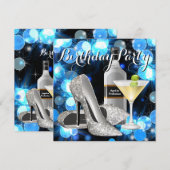 女性マルティーニ誕生日パーティー 招待状 (正面/裏面)