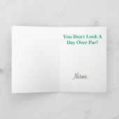 女性マンガゴルファーおもしろい誕生日カード カード (内部)