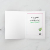 女性マンガマルガリータおもしろいことわざ誕生日 カード (内部)