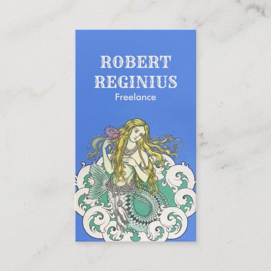 女性マーメイドヴィンテージアートg8678 名刺 (正面)