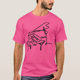女性ミニマリストピアノ Tシャツ