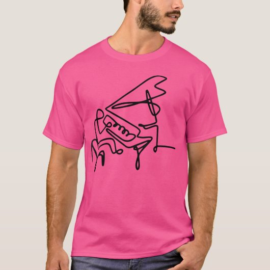女性ミニマリストピアノ Tシャツ (正面)