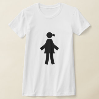 女性ミニマリスト棒人間アイコンTシャツ Tシャツ