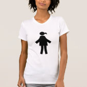 女性ミニマリスト棒人間アイコンTシャツ Tシャツ (正面)