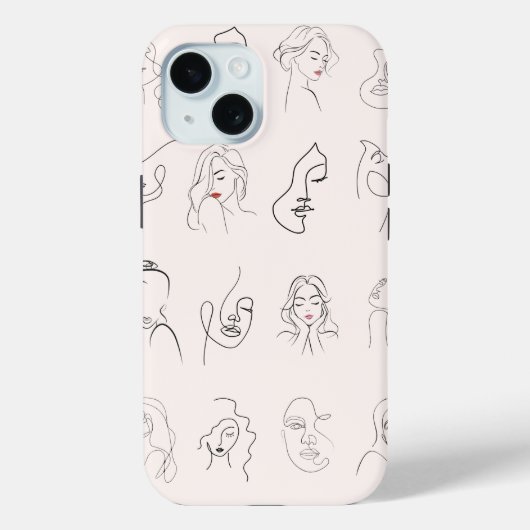女性ミニマルラインアートフォンケース Case-Mate iPhoneケース (裏面)