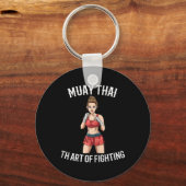 女性ムエタイ・ファイター - タイ・ボクシング MMA キーホルダー (正面)