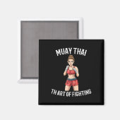 女性ムエタイ・ファイター タイ・ボクシング MMA マグネット (正面/裏面)