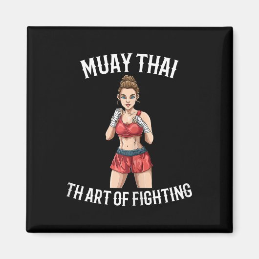 女性ムエタイ・ファイター タイ・ボクシング MMA マグネット (正面)