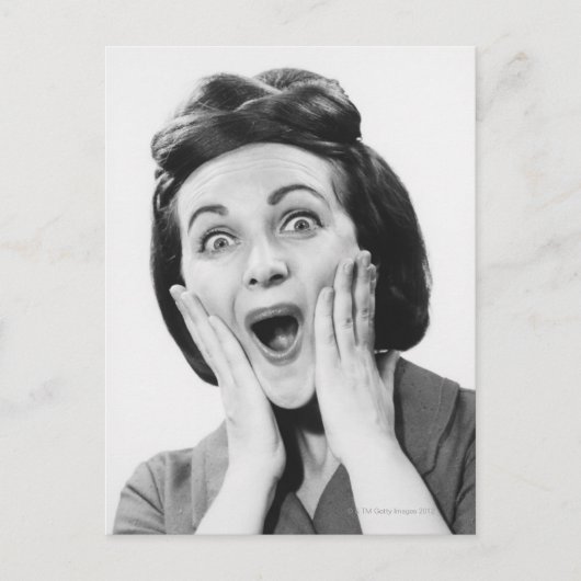 女性メイキング顔 ポストカード (正面)