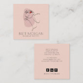 女性メイクモダンアーティストスクエアビジネスカード スクエア名刺 (正面/裏面)