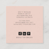 女性メイクモダンアーティストスクエアビジネスカード スクエア名刺 (裏面)