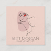 女性メイクモダンアーティストスクエアビジネスカード スクエア名刺 (正面)